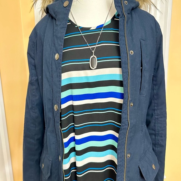 Hollister Heritage Sherpa Lined Parka Coat blue size XS - Picture 6 of 16